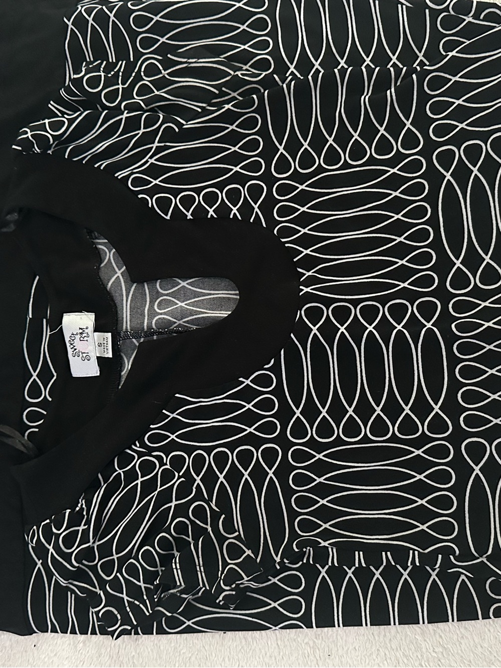 Sweet Storm Black & White Asymmetrical Women's Dress
